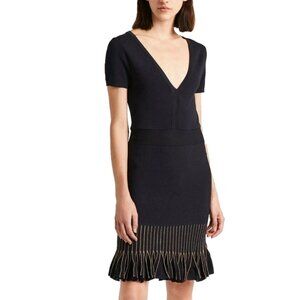 French Connection Beth Ruffle Hem Knitted Dress | Size 4